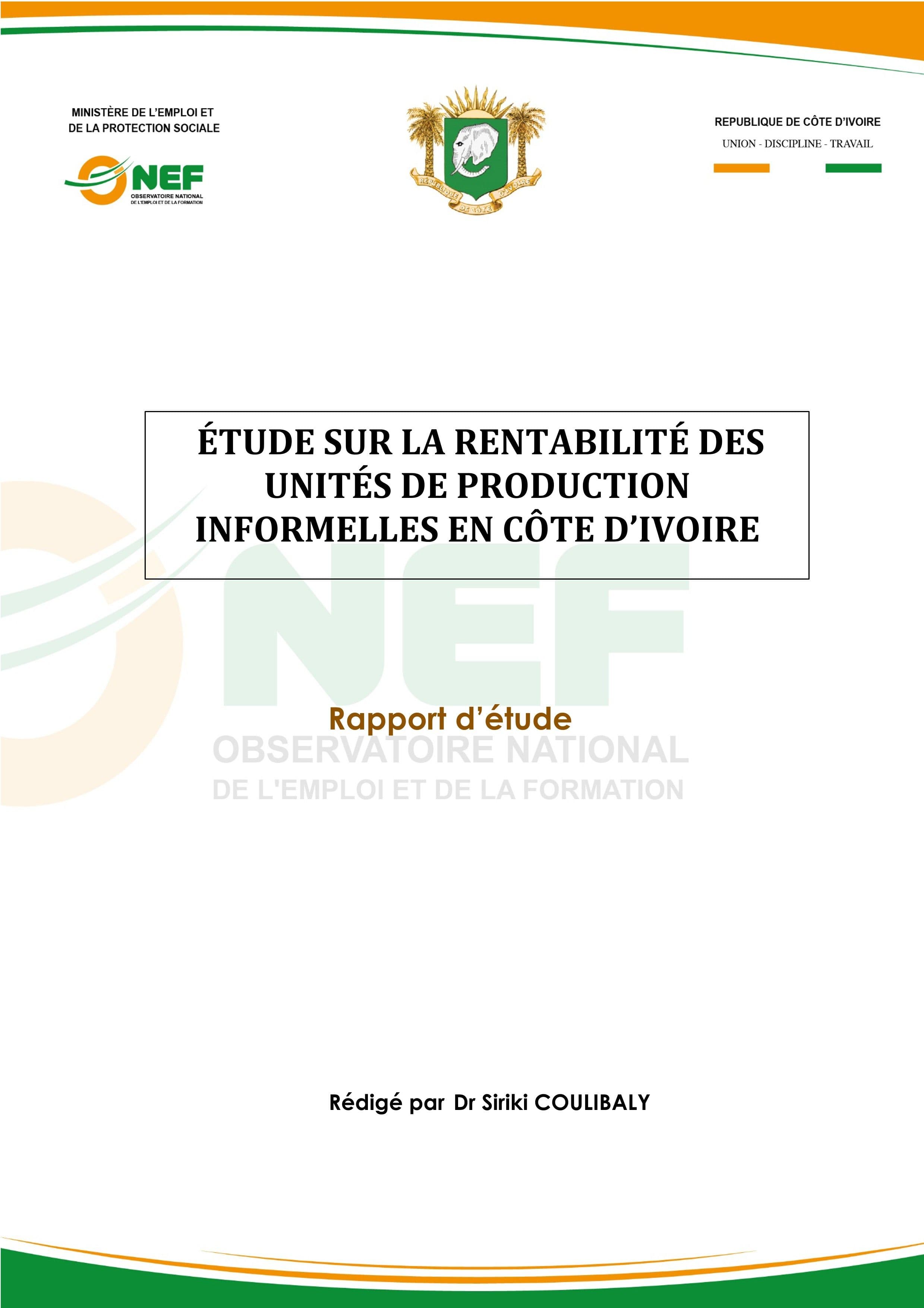 RAPPORT - ÉTUDE DE LA RENTABILITÉ DES UPIs
